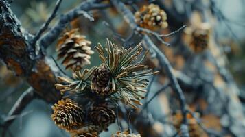 Dried pine tree pattern which has withered or lacks water botanical background photo