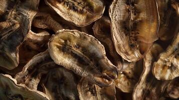 Dried fruit banana slice natural drying pile pattern background photo