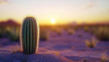 Shape number 1 made from cactus plant textured in desert background photo
