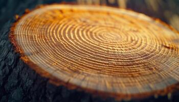 The lower part of the tree that was cut down blurred background photo