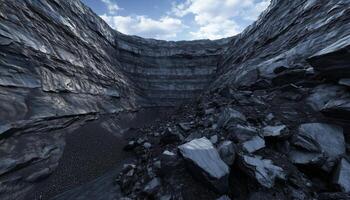 Open pit hole mineral from aerial photo resource mining activity