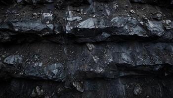 Geology section of coal rock layered bedding stratigraphy structure photo