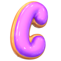 C Letter 3D Render png