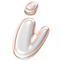letter i font white Alphabet 3d rendering png