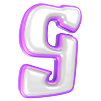 g Purple And White Font 3D Rendering png