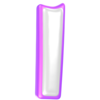 l Purple And White Font 3D Rendering png