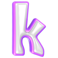 k Purple And White Font 3D Rendering png