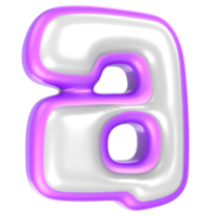 a Purple And White Font 3D Rendering png