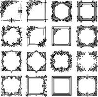For Decoration And Design Border Frames In Vintage Style Monochrome Cosmonaut On Solid White Background vector