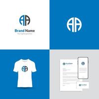 AA Letter Logo Monogram Design. This logo is creative, simple, elegant, modern, and unique which is a combination of typography of the letters A and A. vector