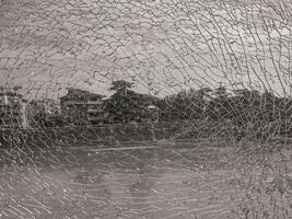 industrial style Broken glass background photo