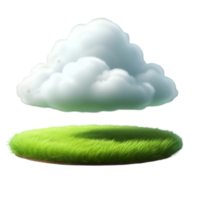 Cloud floating over grass isolated from background png