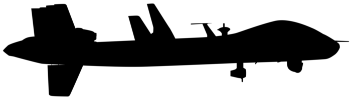 Silhouette of the UAV drone or Unmanned Aerial Vehicle, Flat Style, can use for Art Illustration, Logo Gram, Pictogram, Website, or Graphic Design Element png