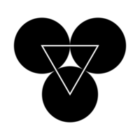 Triangle Shape in the 3 Circle Shape, can use for Logo Gram, Website, Ornate, Decoration or Graphic Design Element png