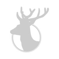 Deer Head in the Circle Frame, flat style, simple and memorable, can use for Logo Gram, Animal Illustration, Apps, Website or Graphic Design Element png