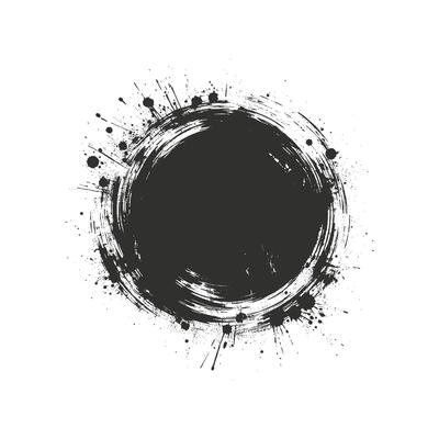 Circle grunge ink background.