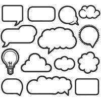 Speech bubbles and cloud icons set. vector