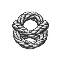A knot in a rope on a white background vector
