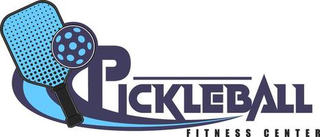 PickleBall Graphic Design Logo With Paddle And Ball vector