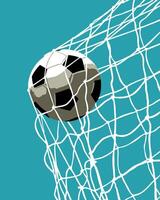 Hand drawn isolated football goal net and soccer ball vector