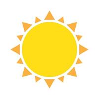 Sun icon in flat style, simple yellow sun. vector