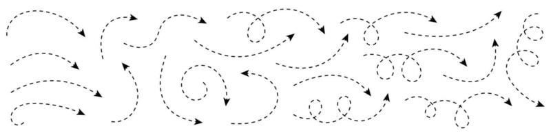 Curved dotted arrow. Zigzag arrow stripes design. Arrow with dotted lines. vector