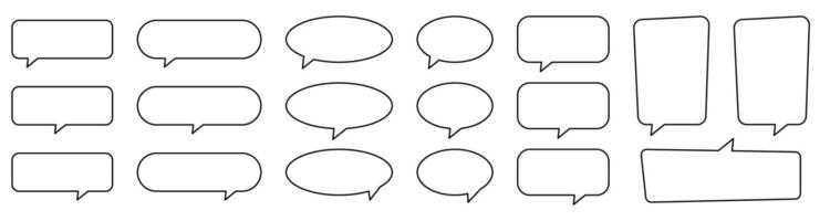 Collection of line speech bubble, speech balloon, chat bubble. vector