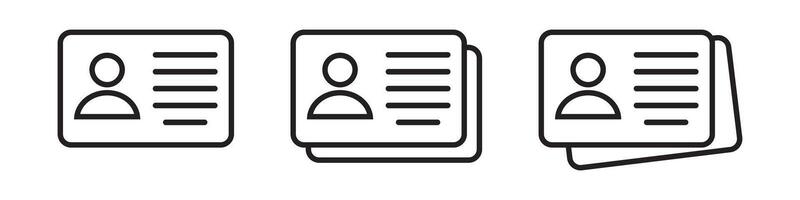 ID Card icon. Employee clerk card, driver license, Identification card, staff identification card symbol. Design for website and mobile app. vector