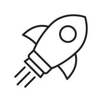 Rocket line icon. Rocket launch icon. Flying rocket icon. vector