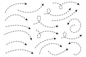 Curved dotted arrow. Zigzag arrow with dotted lines. vector