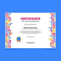 Abstract Geometric Certificate Design with Connected Rounded Square Pattern on The Side vector