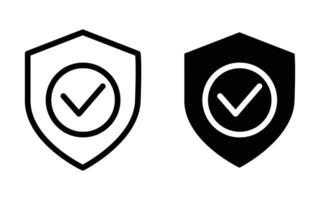 Shield with check mark icon set, Security Shield icon. vector