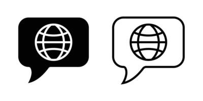 Language Icon Symbol set, language glyph icon, Language Icon Symbol Design Illustration vector