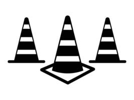 Traffic cone icon. Traffic warning sign, traffic cone set icon with white background. vector