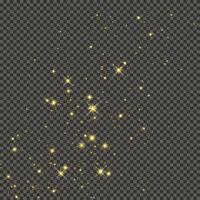 Gold glittering dust on a gray background. Dust with gold glitter effect and empty space for your text. illustration vector