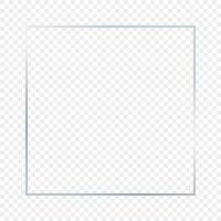 Silver glowing square frame vector