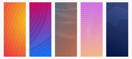 Modern colorful gradient background with wave lines vector