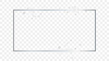 Silver glowing rectangular shape frame with sparkles vector