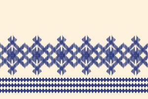 Ethnic ikat motif fabric pattern style. Embroidery Ethnic oriental pattern cream background wallpaper. Abstract.Texture,frame,decoration. vector