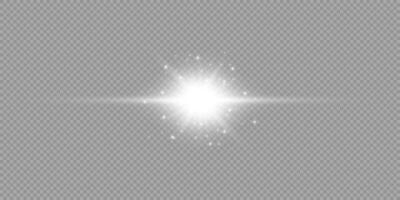 White horizontal light effect of lens flares vector