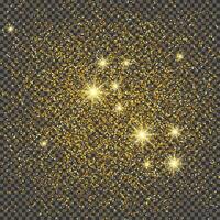 Gold glittering dust on a gray background. Dust with gold glitter effect and empty space for your text. illustration vector