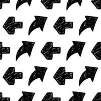 Seamless pattern with black hand drawn arrows vector