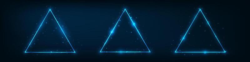 Set of neon frames with shining effects vector