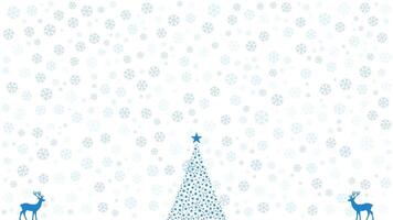 simple minimalist christmas background contain tree and deer isolated in white background vector