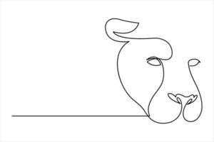 Continuous one line art drawing of lion design minimalism outline illustration vector