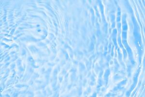 Abstract transparent water shadow surface texture natural ripple on blue background photo
