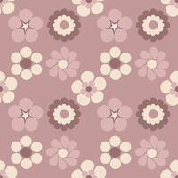 Seamless floral pattern with abstract flowers in flat technique vector