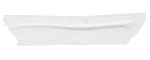 White adhesive paper tape isolated on white background photo