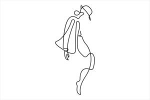 Continuous one line art drawing of dancer design outline minimalism illustration vector