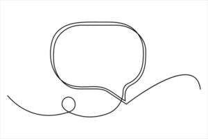 Continuous one line art drawing of speech bubble design Talk text box, feedback message box and comment box illustration vector